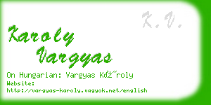 karoly vargyas business card